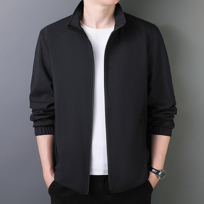 Muška jakna u korejskom stilu sa stojećim ovratnikom, zipom, opuštenog kroja