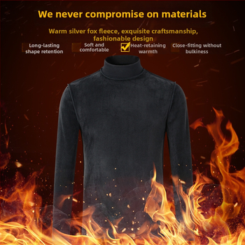 Vyriški ilgomis rankovėmis marškiniai su aukštu kaklu, Slim fit, poliesterio mišinys, 280 g, flisas pamušalas