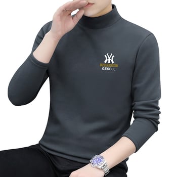 Мъжка блуза с дълги ръкави и висока яка, Slim fit; полиестрова смес; 280 г; флисово подплата