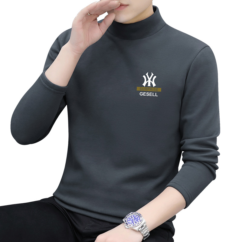 Мъжка блуза с дълги ръкави и висока яка, Slim fit; полиестрова смес; 280 г; флисово подплата