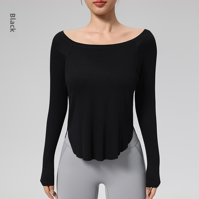 Jogos viršūnė - Laisvas kirpimas, klubų ilgis, ilgos rankovės, 80% nailonas + 20% spandekso, drėgmės reguliavimas, greitas džiūvimas