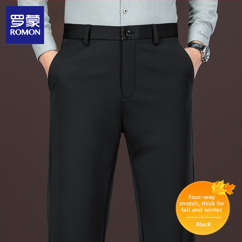 Мъжки панталони за костюм, права линия, висока еластичност, устойчиви на намачкване, без нужда от гладене, есен 2025
