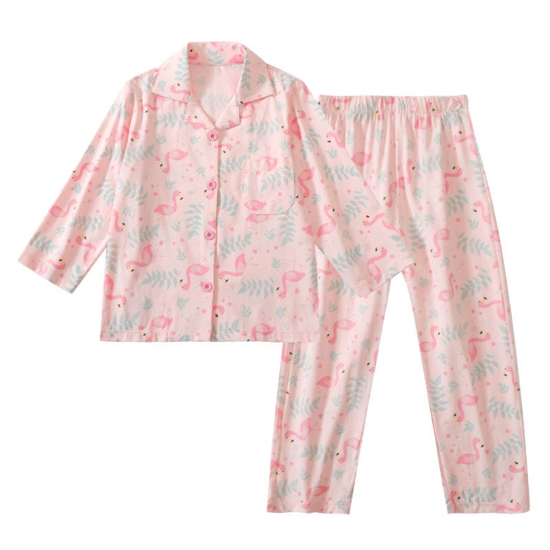 Детски комплект пижами от памук Lycra, унисекс, за всички сезони, дълъг ръкав и дълги панталони, 95% памук, дишащи, антибактериални, отвежда влагата