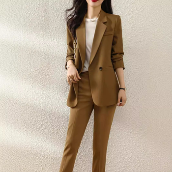 Naiste slim-fit bleiser, keskmise pikkusega, ülikonna krae, polüester 80–90%, Sügis 2024