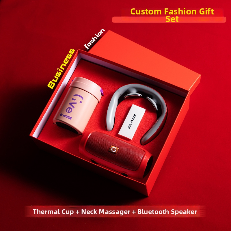 Good luck verslo dovanos komplektas iš metalo, šiuolaikiškas minimalistinis stilius, pritaikytas logotipas suvenyras