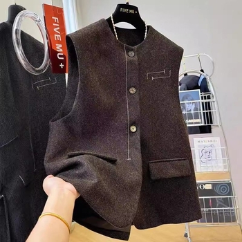 Ženski vest s polo ovratnikom, chenille materijal, spandeks sadržaj ispod 30%, proljeće 2025
