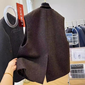 Ženski vest s polo ovratnikom, chenille materijal, spandeks sadržaj ispod 30%, proljeće 2025