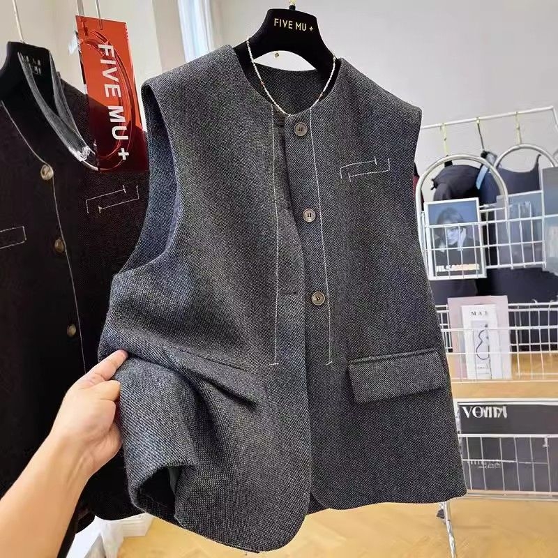 Ženski vest s polo ovratnikom, chenille materijal, spandeks sadržaj ispod 30%, proljeće 2025