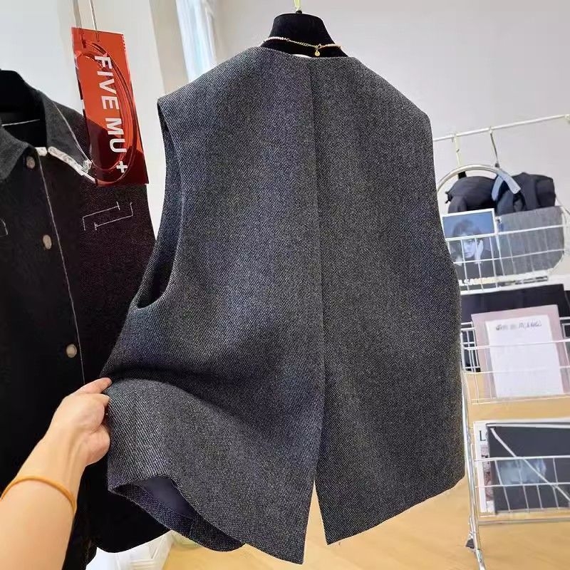 Ženski vest s polo ovratnikom, chenille materijal, spandeks sadržaj ispod 30%, proljeće 2025