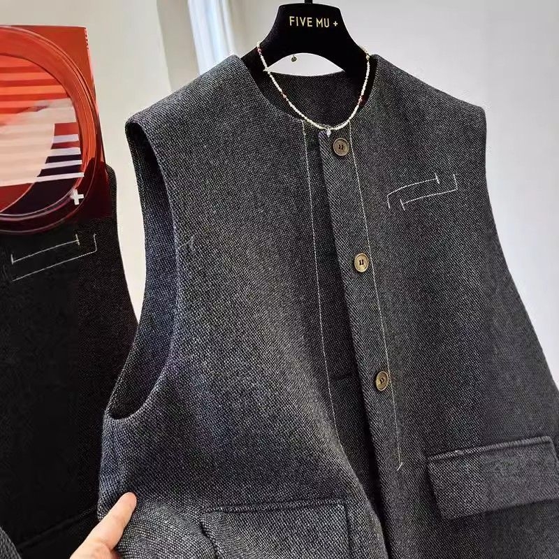 Ženski vest s polo ovratnikom, chenille materijal, spandeks sadržaj ispod 30%, proljeće 2025