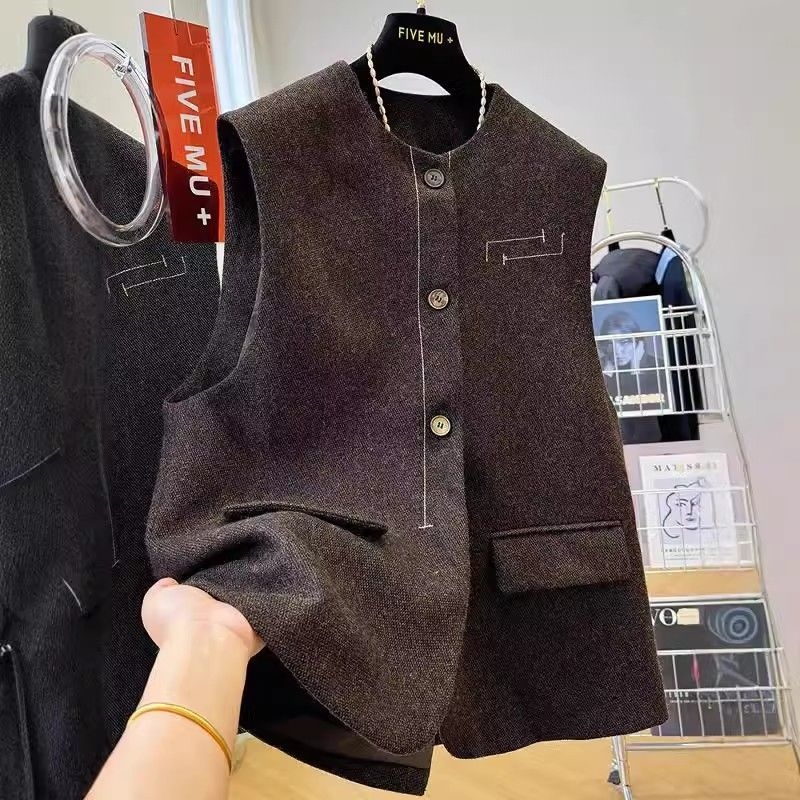 Ženski vest s polo ovratnikom, chenille materijal, spandeks sadržaj ispod 30%, proljeće 2025