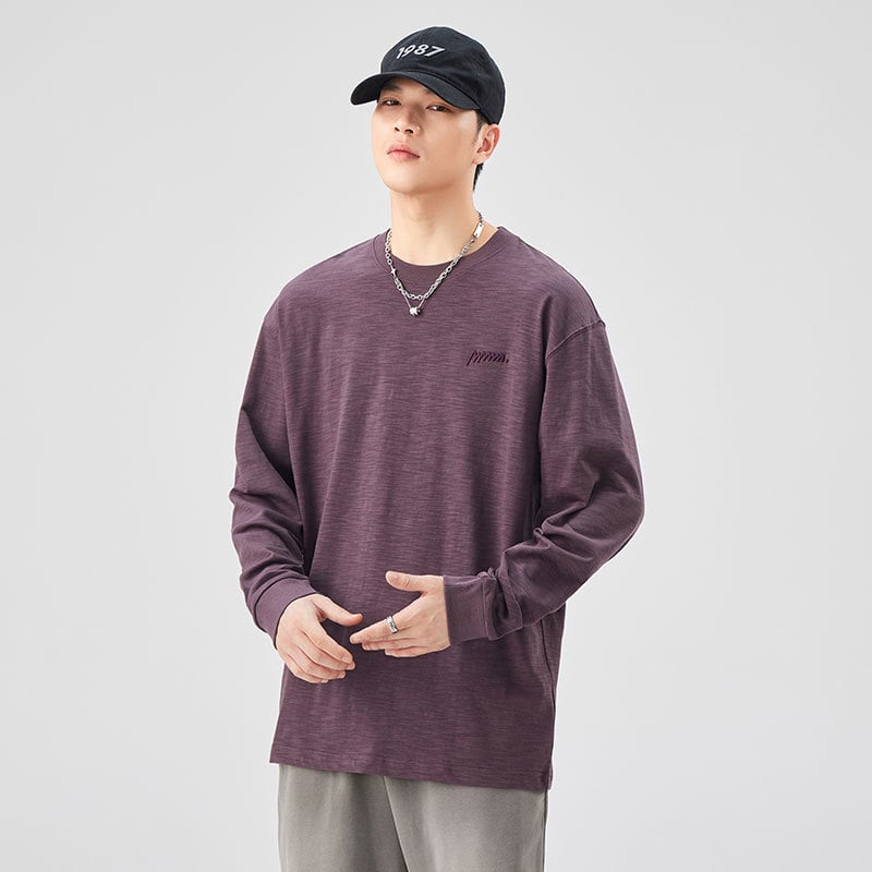 Тениска от слуб памук, свободна кройка, къс ръкав, кръгло деколте, 100% памук