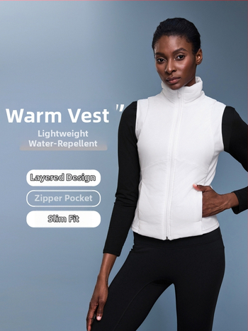 Moteriška liemenė su stovinčia apykakle, be gobtuvo, be pamušalo; audinys: medvilnės mišinys su 94% nailono