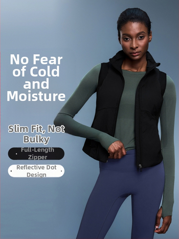 Moteriška liemenė su stovinčia apykakle, be gobtuvo, be pamušalo; audinys: medvilnės mišinys su 94% nailono