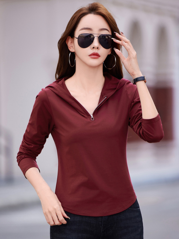 Moteriški marškinėliai su V formos kaklu, slim fit, Ice porcelain Cotton, 90–95% medvilnė