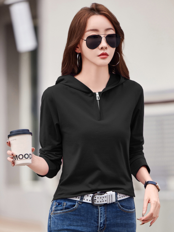 Moteriški marškinėliai su V formos kaklu, slim fit, Ice porcelain Cotton, 90–95% medvilnė