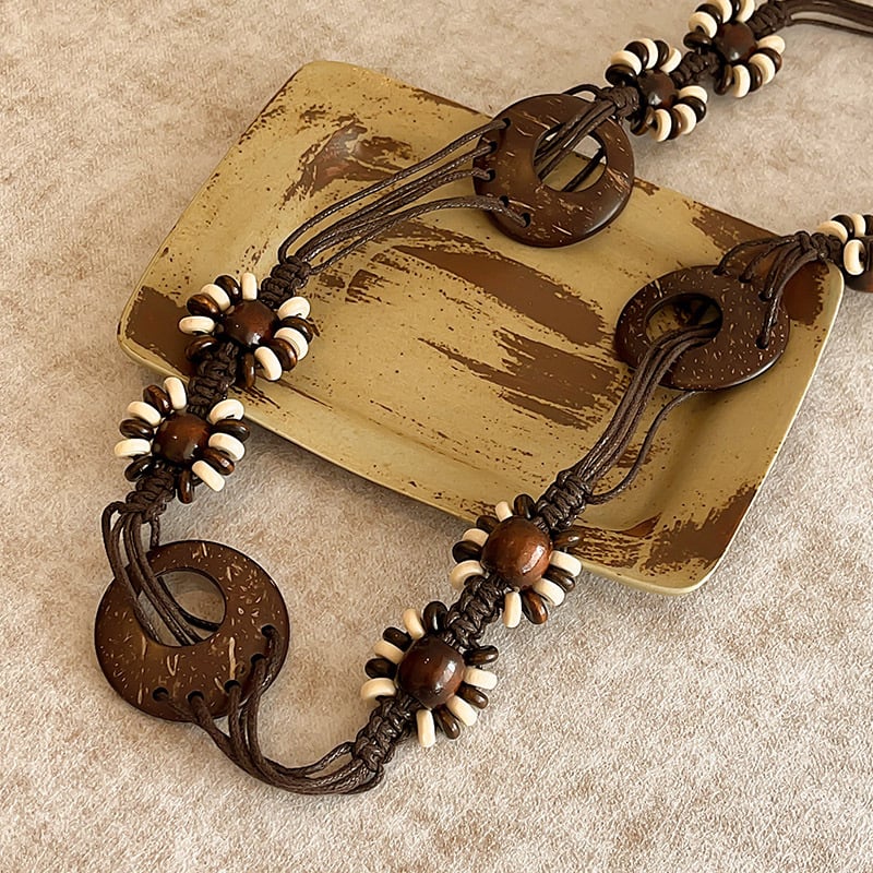 Бохемски ретро плетен колан за жени — памучна тъкан, серия Princess, с една примка, лято и пролет