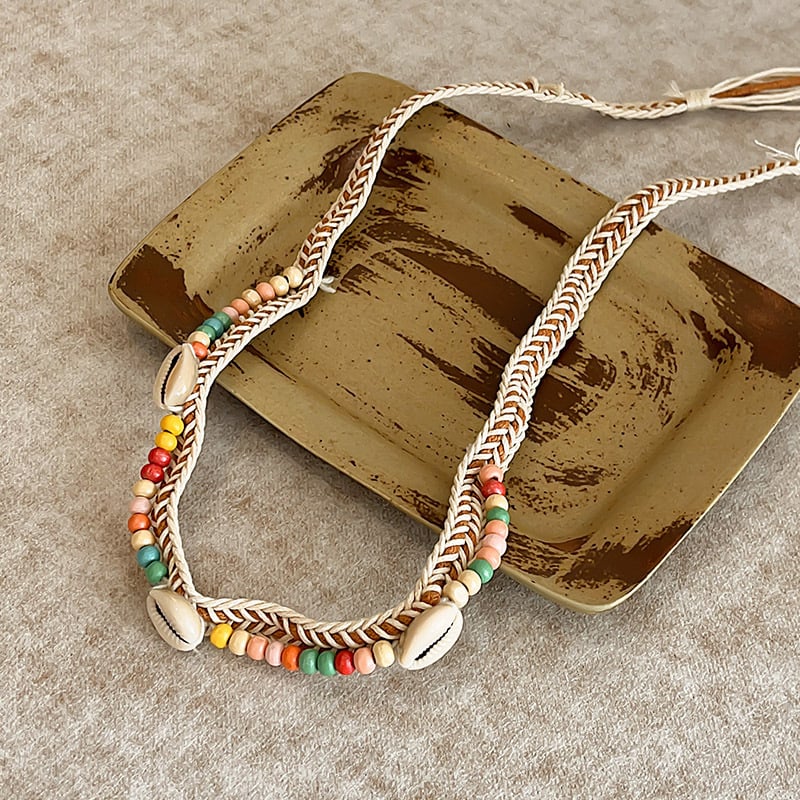 Бохемски ретро плетен колан за жени — памучна тъкан, серия Princess, с една примка, лято и пролет