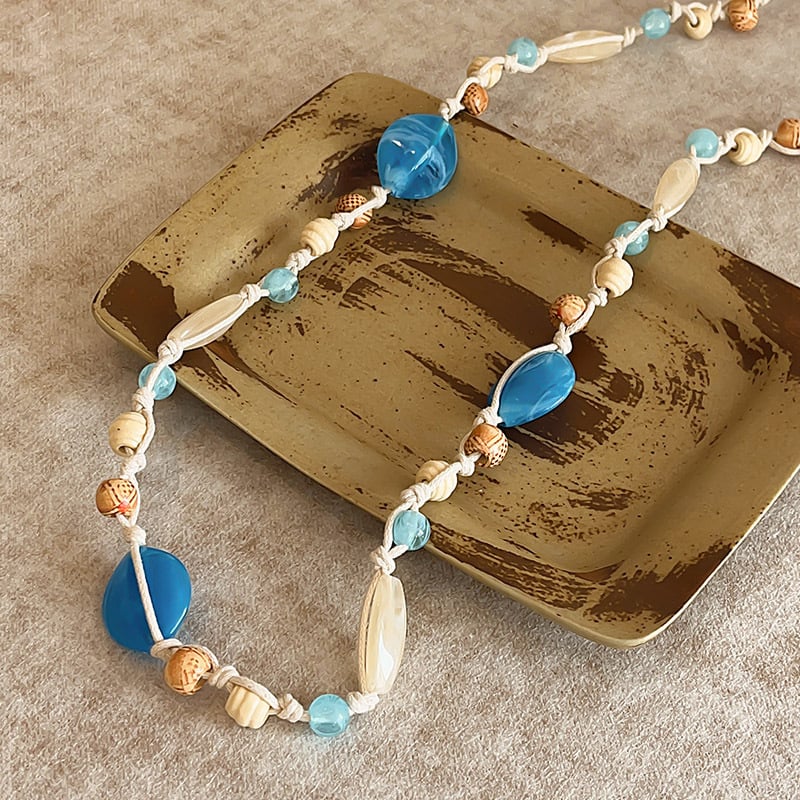 Бохемски ретро плетен колан за жени — памучна тъкан, серия Princess, с една примка, лято и пролет