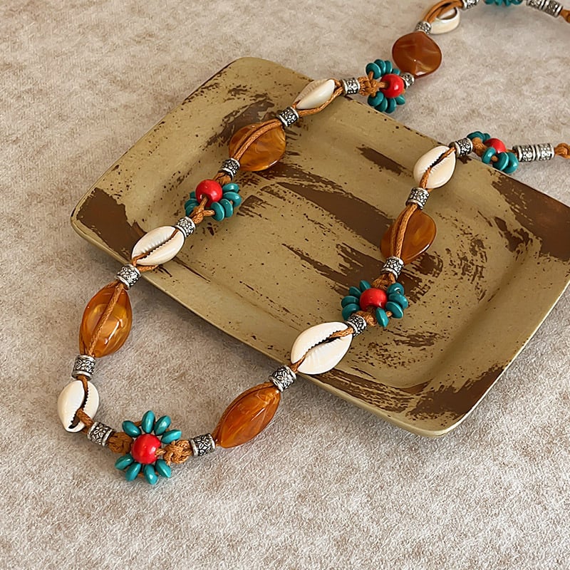 Бохемски ретро плетен колан за жени — памучна тъкан, серия Princess, с една примка, лято и пролет