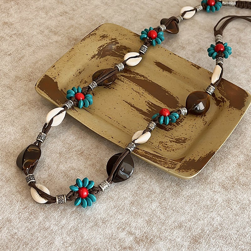 Бохемски ретро плетен колан за жени — памучна тъкан, серия Princess, с една примка, лято и пролет