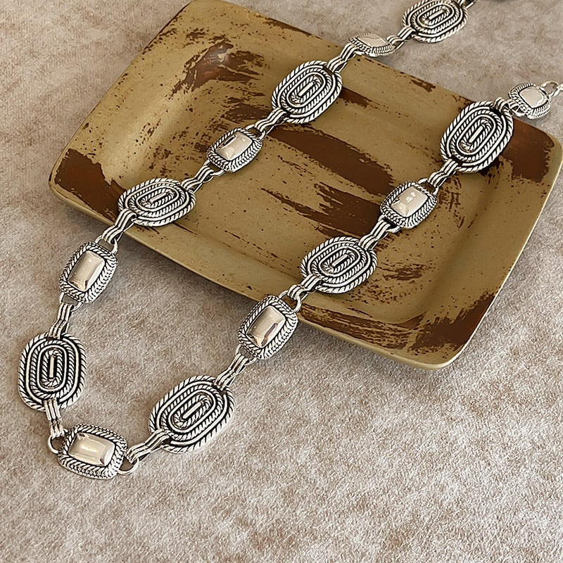 Бохемски ретро плетен колан за жени — памучна тъкан, серия Princess, с една примка, лято и пролет