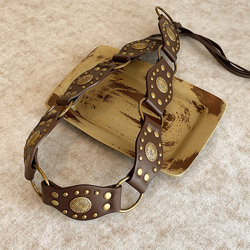 Бохемски ретро плетен колан за жени — памучна тъкан, серия Princess, с една примка, лято и пролет