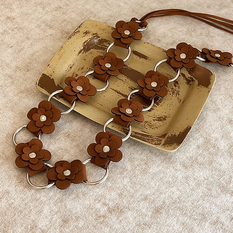 Бохемски ретро плетен колан за жени — памучна тъкан, серия Princess, с една примка, лято и пролет