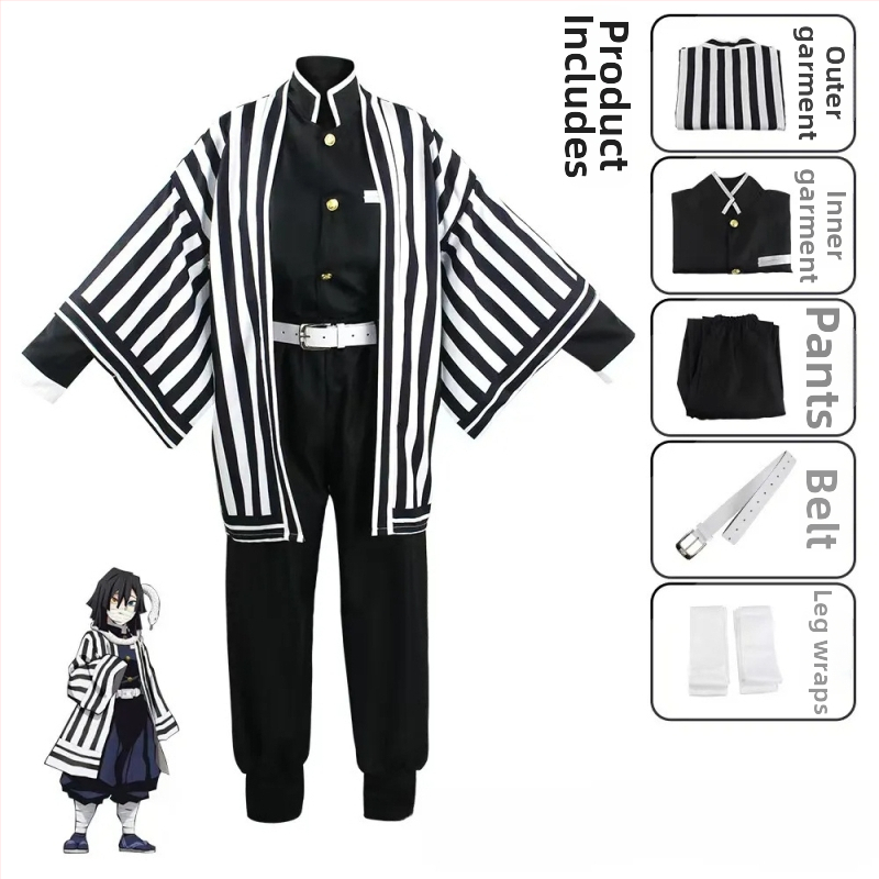 Demon Slayer cosplay Haori su pūkuotomis rankovėmis; poliesteris 50–70%; japonų stilius; žaidimų ir anime vaidmenims; Dreamland prekės ženklas; ruduo 2025