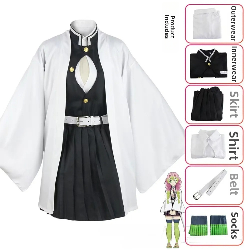 Demon Slayer cosplay Haori su pūkuotomis rankovėmis; poliesteris 50–70%; japonų stilius; žaidimų ir anime vaidmenims; Dreamland prekės ženklas; ruduo 2025