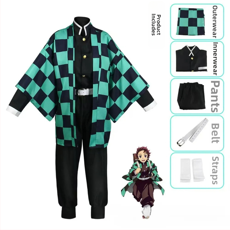 Demon Slayer cosplay Haori su pūkuotomis rankovėmis; poliesteris 50–70%; japonų stilius; žaidimų ir anime vaidmenims; Dreamland prekės ženklas; ruduo 2025