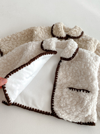 Jachetă de iarnă unisex pentru copii 1–3 ani, căptușită cu fleece gros, din bumbac, stil coreean, lungime medie, închidere cu nasturi, pentru vârsta 1–3 ani