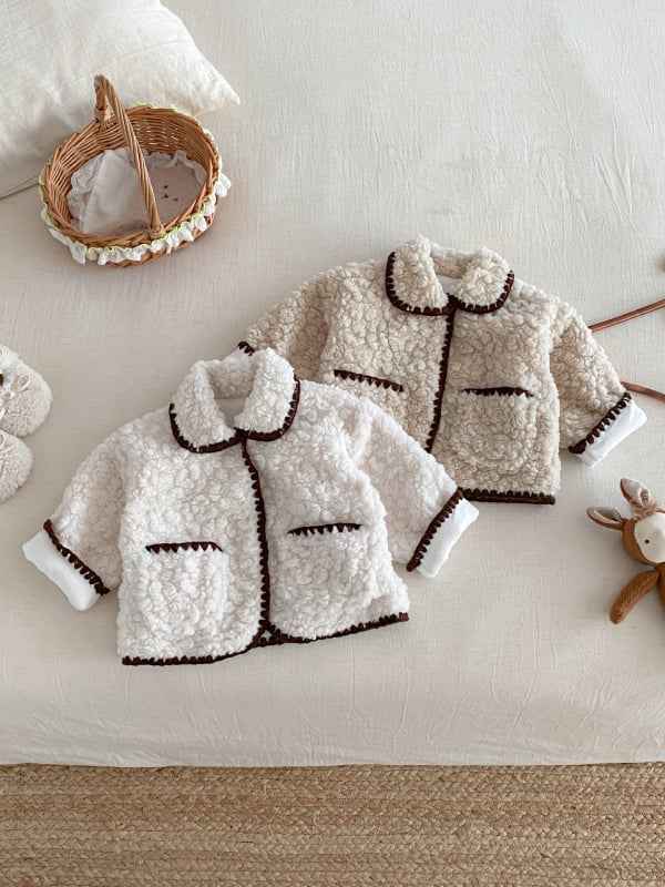Jachetă de iarnă unisex pentru copii 1–3 ani, căptușită cu fleece gros, din bumbac, stil coreean, lungime medie, închidere cu nasturi, pentru vârsta 1–3 ani