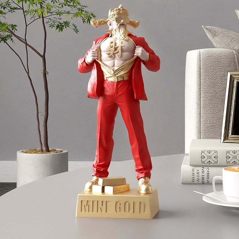 Raumenų Turto Dievo skulptūra | Derva, dažyta apdaila, šiuolaikinis minimalistinis dizainas | ideali dovana naujam namui