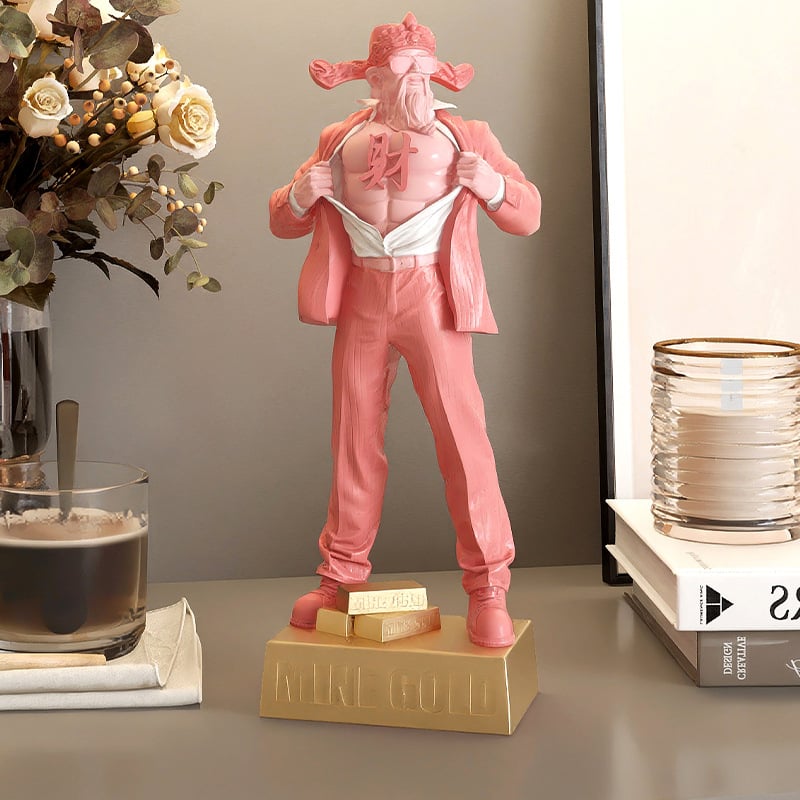 Raumenų Turto Dievo skulptūra | Derva, dažyta apdaila, šiuolaikinis minimalistinis dizainas | ideali dovana naujam namui