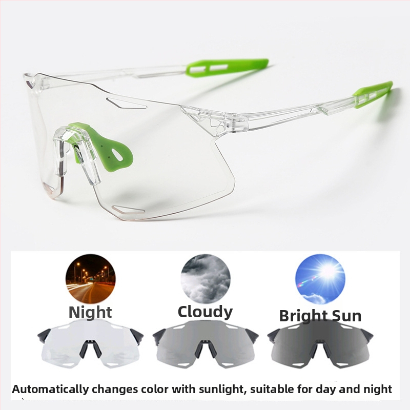 Dviračių akiniai UV400, vėju atsparūs, keičiančių spalvų lęšiai, suderinami su dioptriniais akiniais, reguliuojami nosies pagalvėlės (Modelis S5)