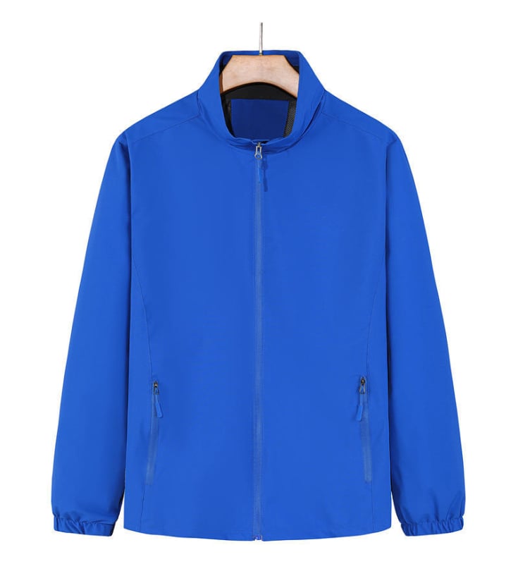 Мъжко яке за пролет и есен: леко, водоустойчиво и ветроустойчиво, дишащо, полиестерна външна материя, със стояща яка