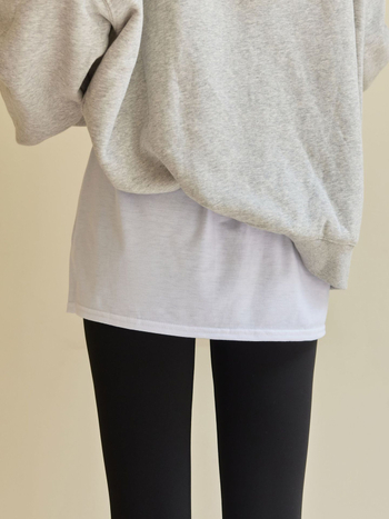 Γυναικεία πολυεπίπεδη χειμερινή φούτερ με κοντή φούστα Α-γραμμής overlay | μονόχρωμο ύφασμα, πολυεστέρας 90–95% + ελαστάν <30%, μίμηση βαμβακιού