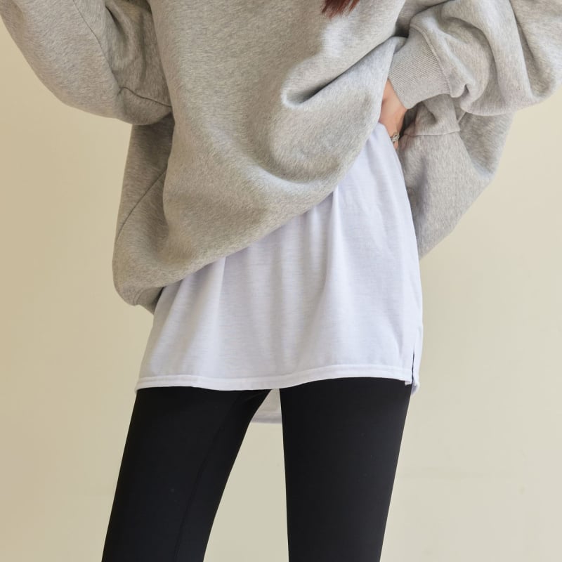 Γυναικεία πολυεπίπεδη χειμερινή φούτερ με κοντή φούστα Α-γραμμής overlay | μονόχρωμο ύφασμα, πολυεστέρας 90–95% + ελαστάν <30%, μίμηση βαμβακιού