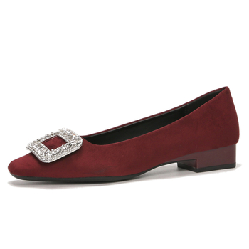 Vestuvių moterų batai, kvadratinė nosis, velūrinis viršus, žemas storesnis kulnas, slip-on