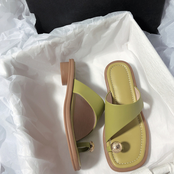 Naistele avatud varvastega sandaalid, Korea stiilis minimalistlik disaineri mudel (pealmine materjal: mikrofiiber; tald: kumm; muster: ühevärviline; sisematerjal: korteks; hooaeg: suvi 2024)