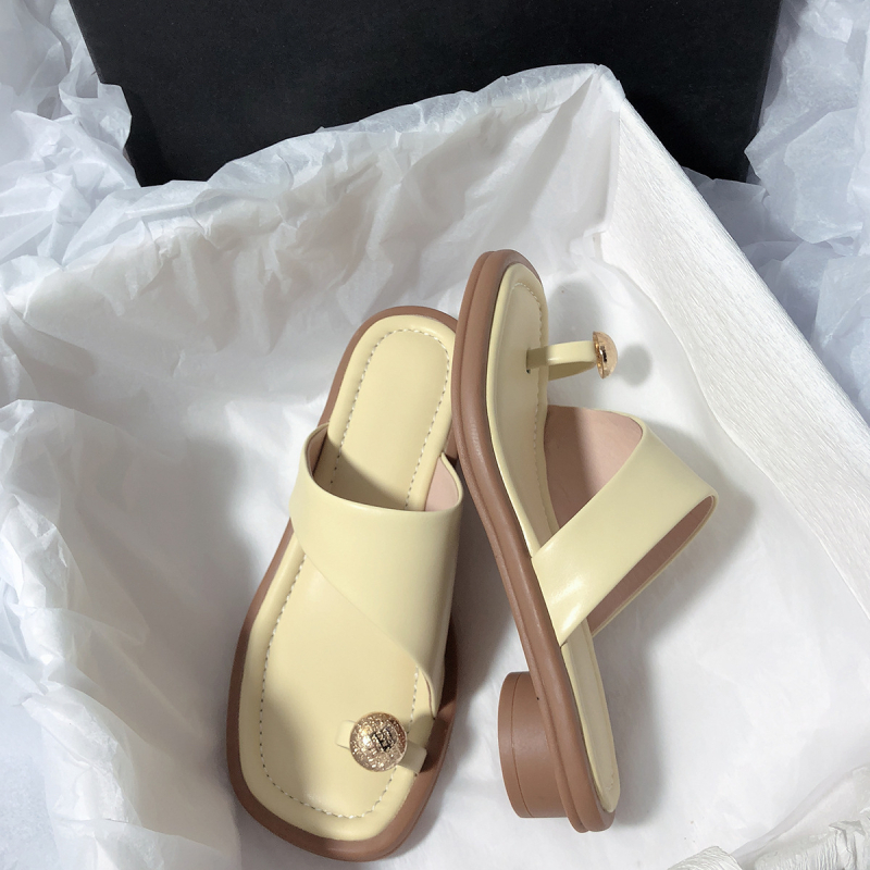 Naistele avatud varvastega sandaalid, Korea stiilis minimalistlik disaineri mudel (pealmine materjal: mikrofiiber; tald: kumm; muster: ühevärviline; sisematerjal: korteks; hooaeg: suvi 2024)