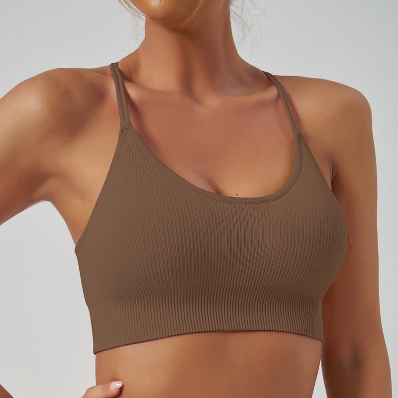 Moterų halterio kaklo sportinė liemenėlė – drėgmės valdymas, siauras kirpimas, ilgis virš krūtinės, su krūties pagalvėlėmis, 90% nailonas, 10% spandeksas