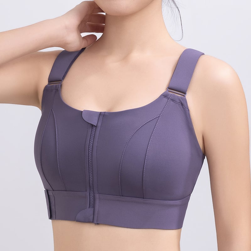 Γυναικείο αθλητικό σουτιέν με Velcro στο μπροστινό μέρος και φερμουάρ, πίσω χωρίς πλάτη, ρυθμιζόμενο γιλέκο, υψηλή στήριξη για έντονες προπονήσεις, ύφασμα πολυεστέρα + σπάντεξ (78%/22%), στενή εφαρμογή