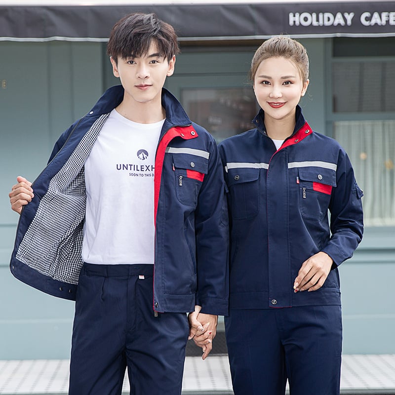 Vyriskas medvilninės darbo kombinezonas - dvigubo sluoksnio, storas, priešgaisrinis suvirinimui, gamykla (Sudėtis: 100% medvilnė; Funkcija: priešgaisrinis; Panaudojimas: suvirinimas, mašinų remontas; Kategorija: darbo apranga)