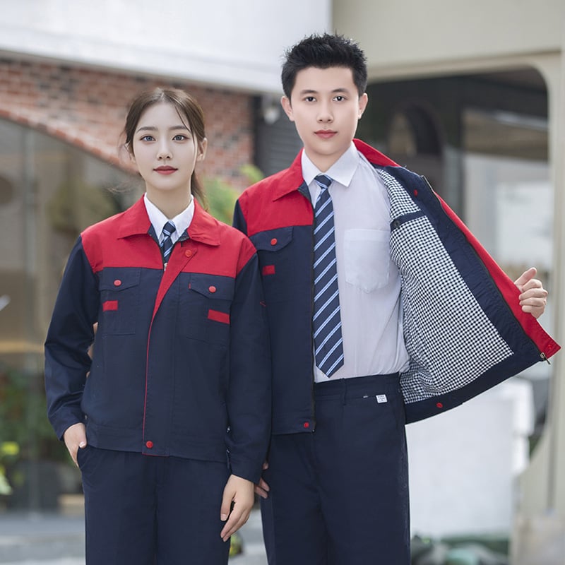 Vyriskas medvilninės darbo kombinezonas - dvigubo sluoksnio, storas, priešgaisrinis suvirinimui, gamykla (Sudėtis: 100% medvilnė; Funkcija: priešgaisrinis; Panaudojimas: suvirinimas, mašinų remontas; Kategorija: darbo apranga)