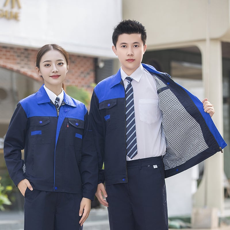 Vyriskas medvilninės darbo kombinezonas - dvigubo sluoksnio, storas, priešgaisrinis suvirinimui, gamykla (Sudėtis: 100% medvilnė; Funkcija: priešgaisrinis; Panaudojimas: suvirinimas, mašinų remontas; Kategorija: darbo apranga)