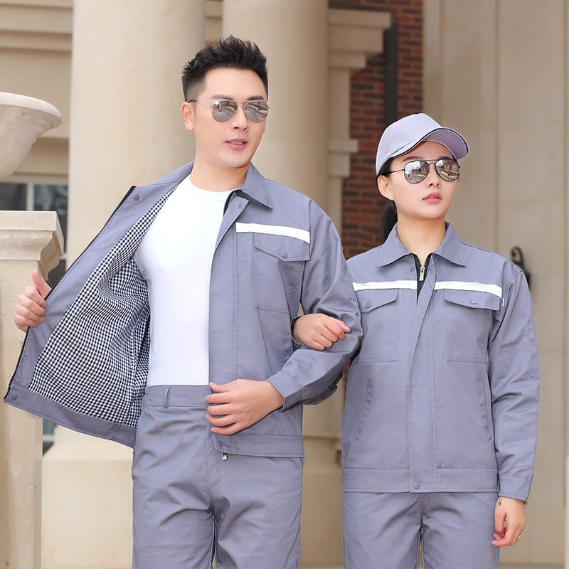 Vyriskas medvilninės darbo kombinezonas - dvigubo sluoksnio, storas, priešgaisrinis suvirinimui, gamykla (Sudėtis: 100% medvilnė; Funkcija: priešgaisrinis; Panaudojimas: suvirinimas, mašinų remontas; Kategorija: darbo apranga)