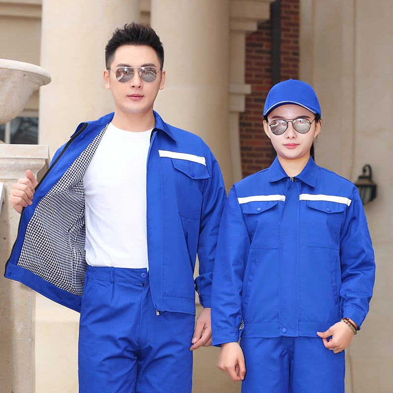 Vyriskas medvilninės darbo kombinezonas - dvigubo sluoksnio, storas, priešgaisrinis suvirinimui, gamykla (Sudėtis: 100% medvilnė; Funkcija: priešgaisrinis; Panaudojimas: suvirinimas, mašinų remontas; Kategorija: darbo apranga)