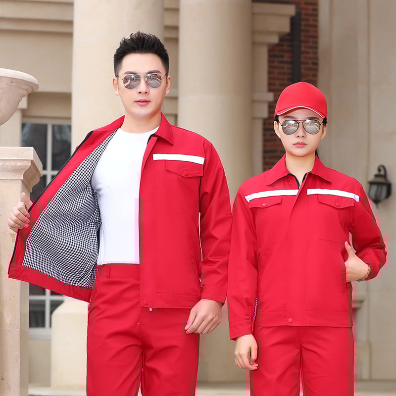 Vyriskas medvilninės darbo kombinezonas - dvigubo sluoksnio, storas, priešgaisrinis suvirinimui, gamykla (Sudėtis: 100% medvilnė; Funkcija: priešgaisrinis; Panaudojimas: suvirinimas, mašinų remontas; Kategorija: darbo apranga)